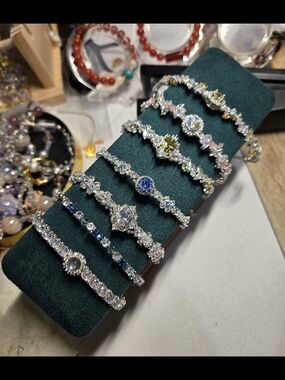 Multi-Color Crystal Tennis Bracelet - Silver Tone